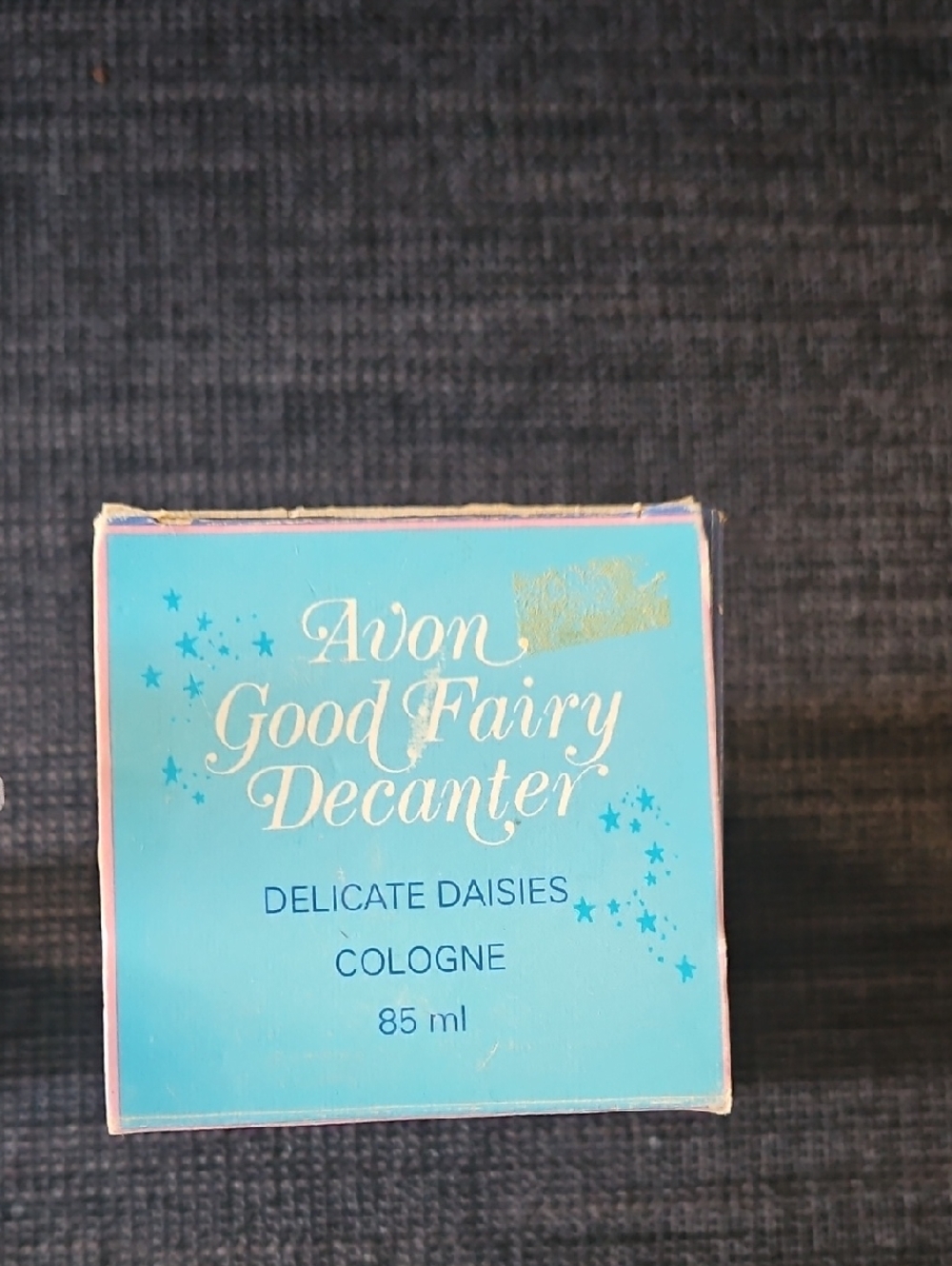 Avon Good Fairy Decanter Delicate Daisies Perfume - Blue and Gold Box